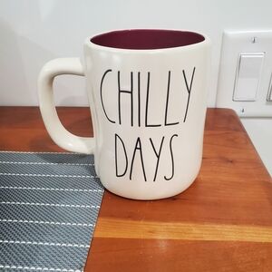 Rae Dunn Cream Mug with Purple Interior - 'Chilly Days'